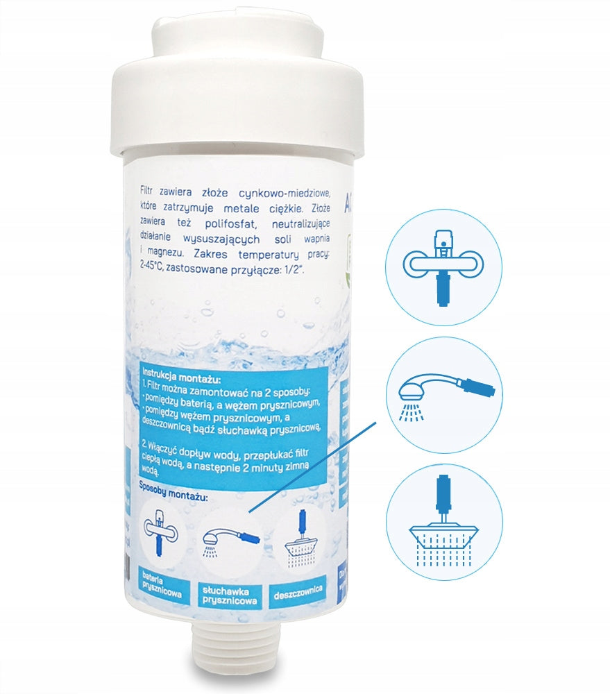 SHOWER WATER FILTER FOR SHOWER AQUA shock KDF Packaging status original