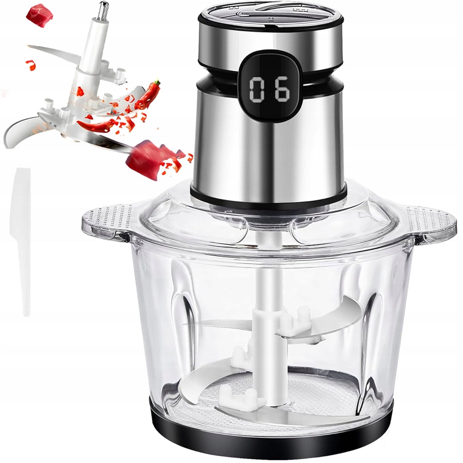 SHREDDER 2L ONION CHOPPER VEGETABLE Slicer Glass Bowl 200W