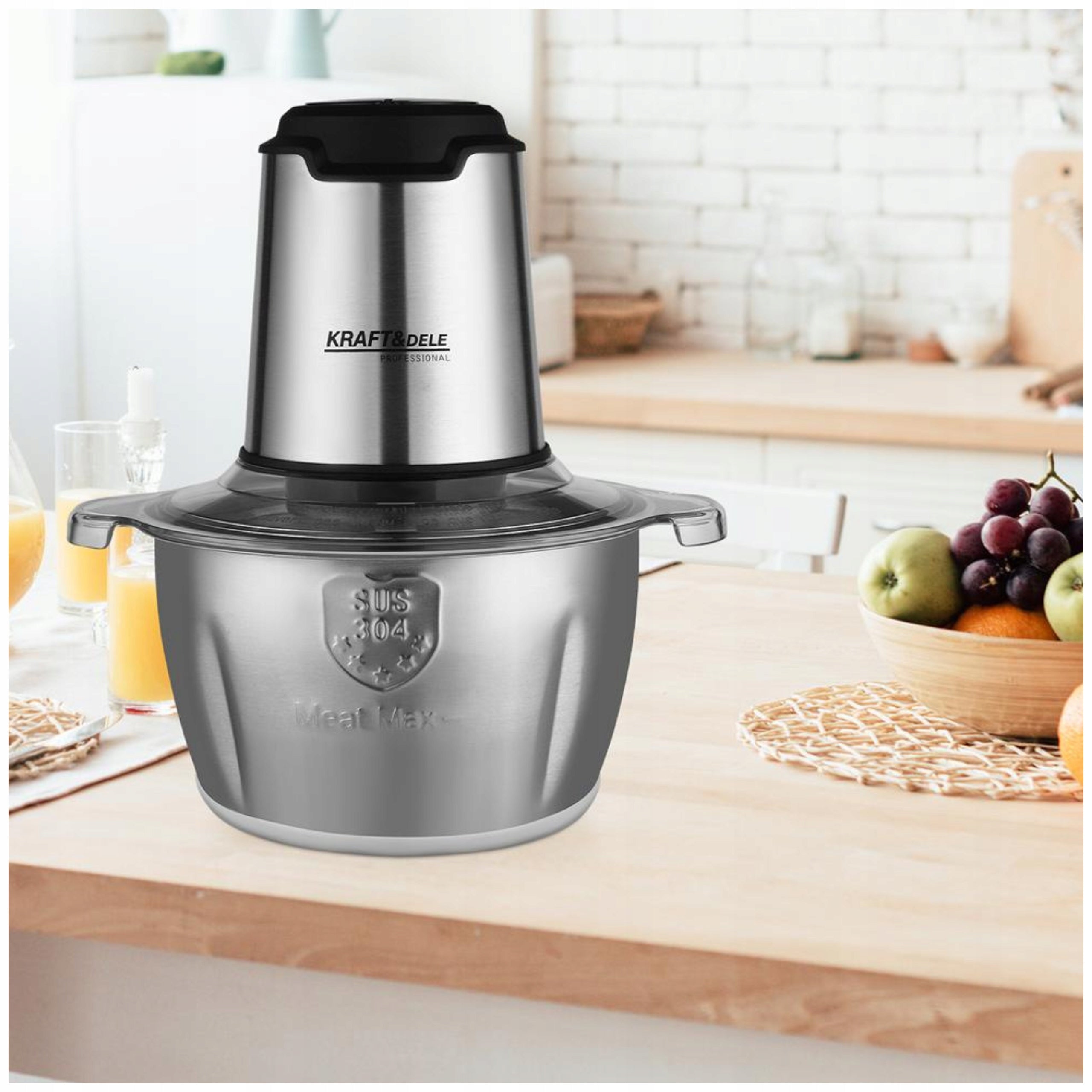 SHREDDER ELECTRIC SHREDDER FOR FRUIT MEAT VEGETABLES 2L STEEL BOWL Manufacturer code ROZDRABNIACZ SZATKOWNICA ELEKTRYCZNA STALOWA