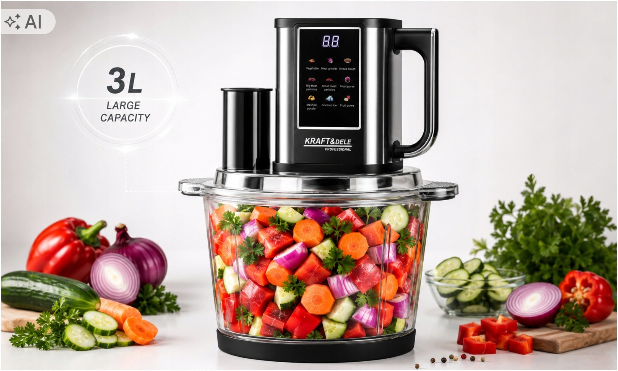 SHREDDER VEGETABLE SHREDDER ELECTRIC MEAT CHOPPER MALAKSER 500W Manufacturer code ROZDRABNIACZ SZATKOWNICA ELEKTRYCZNA 3L