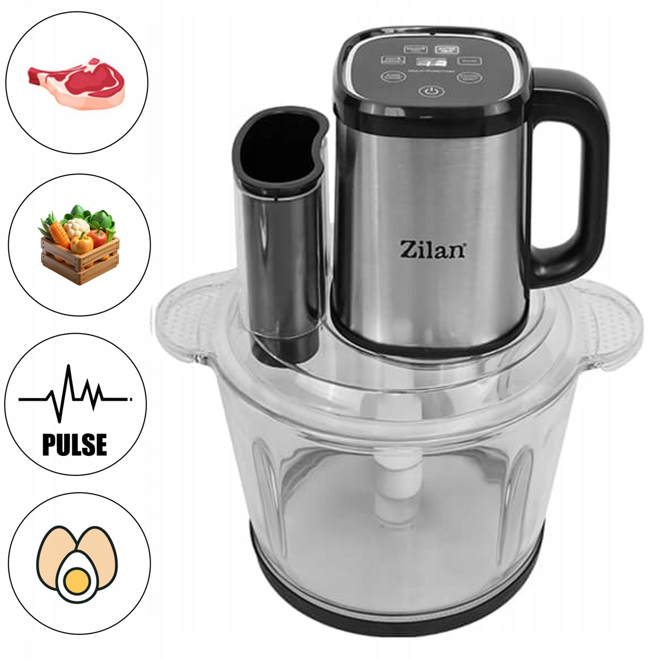 SHREDDER VEGETABLE SHREDDER FRUIT MEAT MALAXER TITANIUM 500W GLASS 3L Packaging status original
