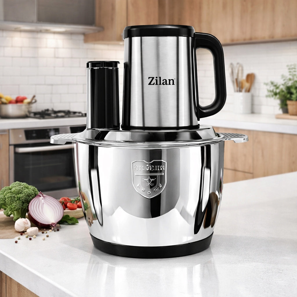 SHREDDER VEGETABLE SHREDDER FRUIT MEAT MALAXER TITANIUM 500W STEEL 3L Brand Zilan