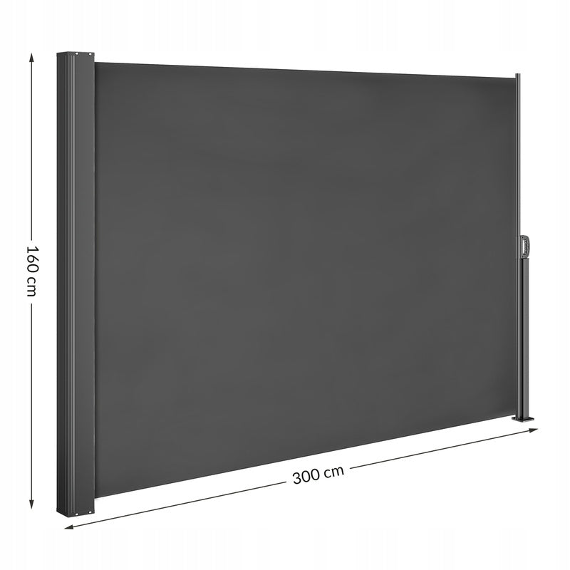 SIDE AWNING FOLDING SCREEN ANTHRACITE 300x160 Length 160 cm