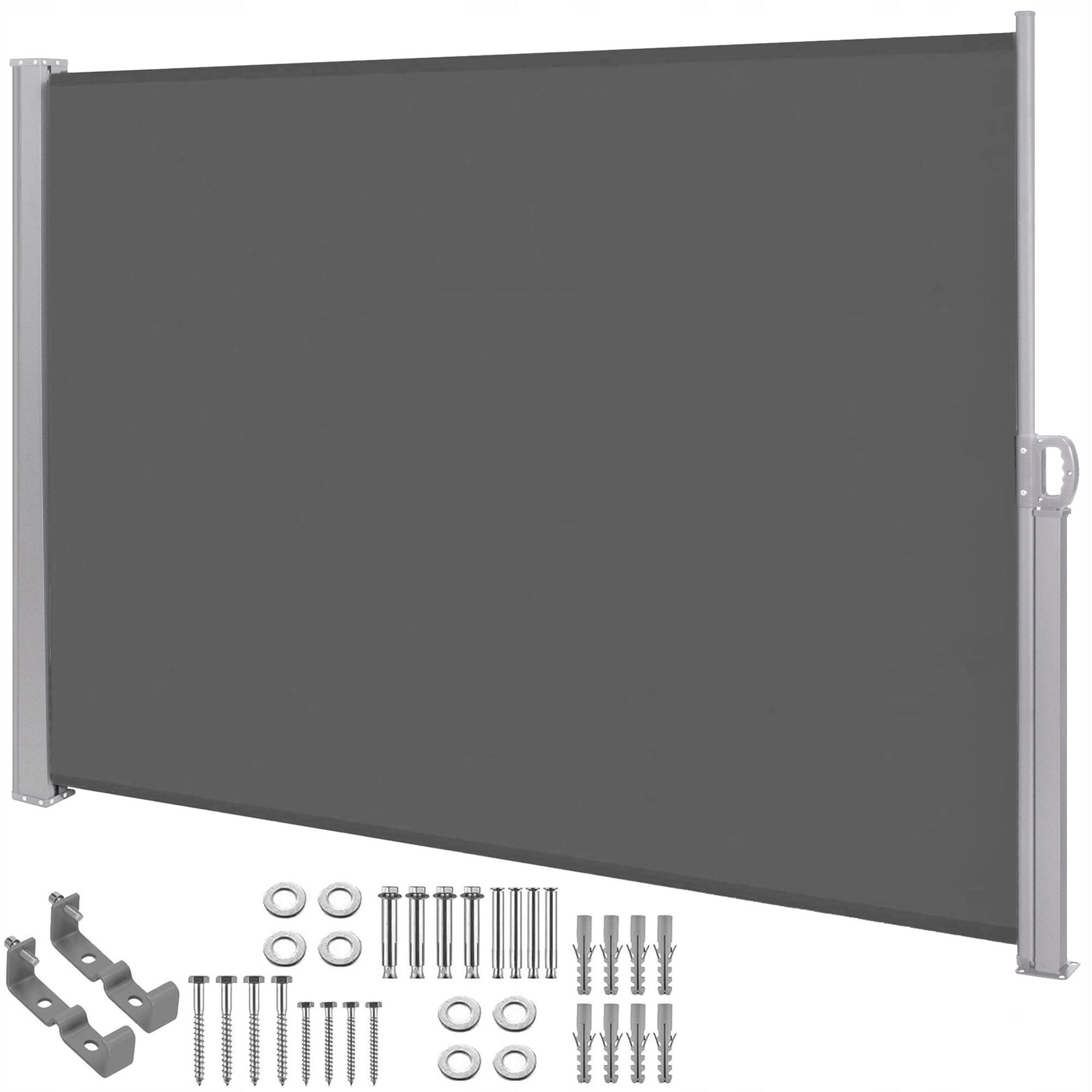 SIDE AWNING ROLLER SHUTTER FOR THE TERRACE COVER TERRACE SCREEN 250x160 cm EXTENDABLE Brand Springos