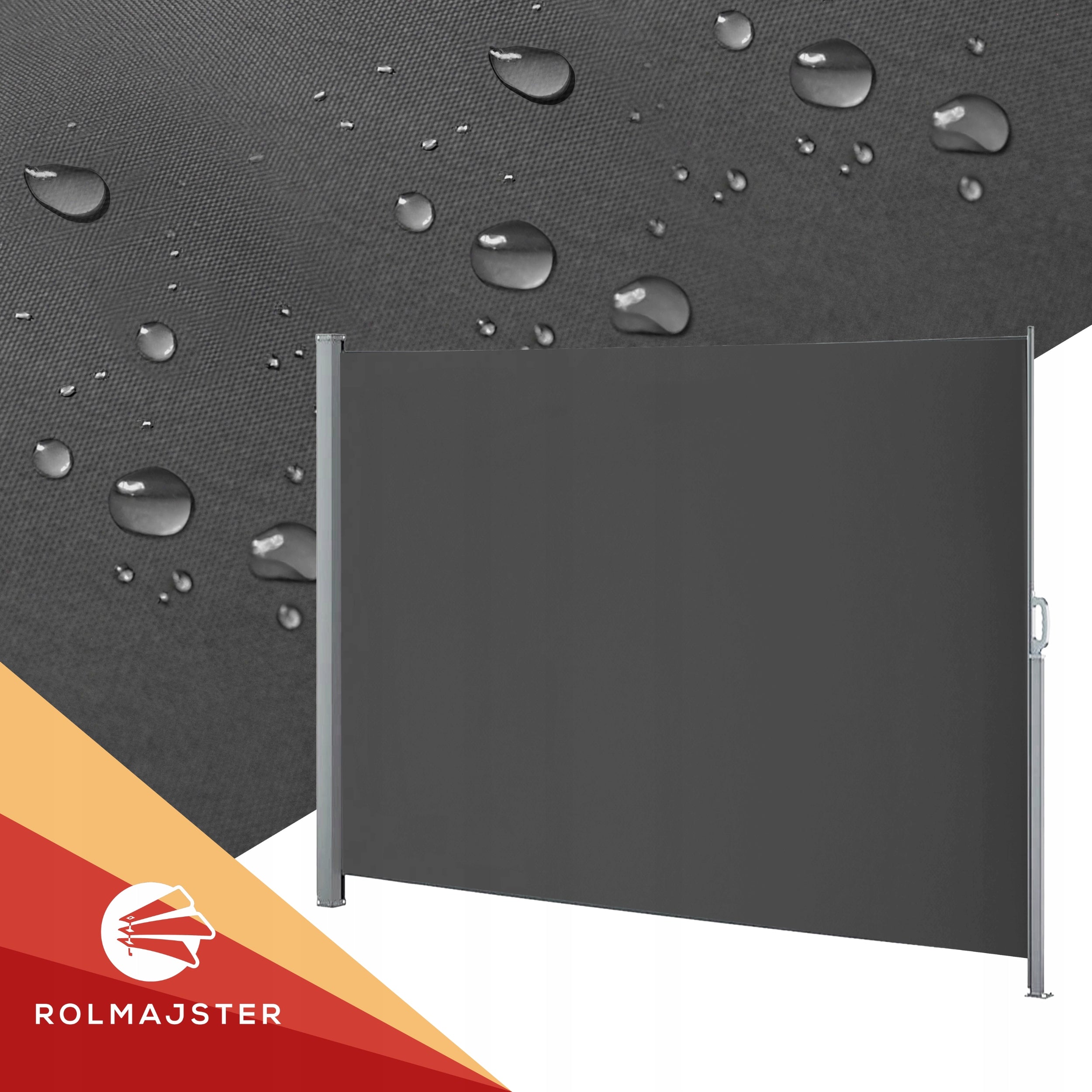 SIDE AWNING SCREEN COVER RETRACTABLE TERRACE BLIND 350x180 Light Grey Brand Karpol