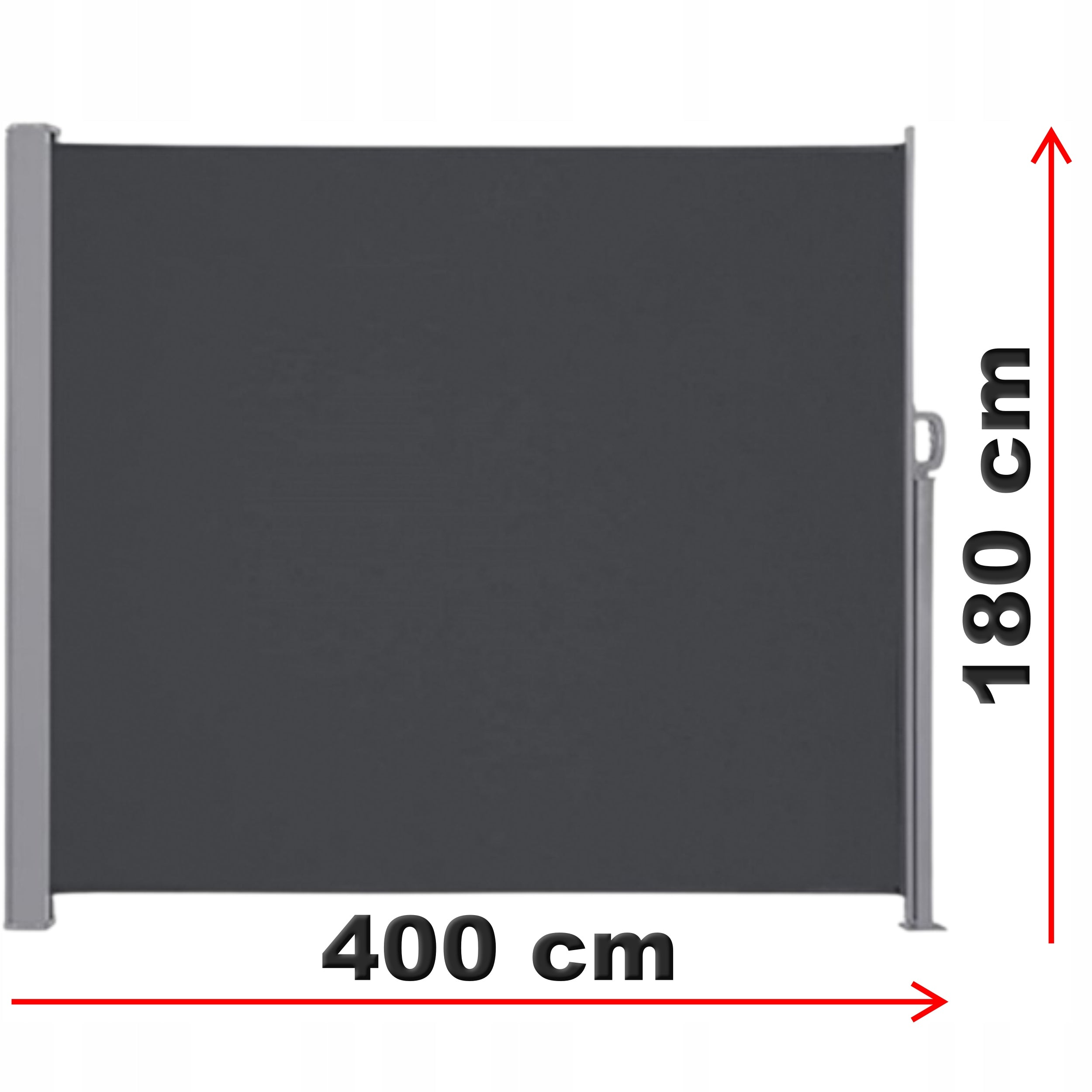 SIDE AWNING TERRACE SCREEN COVER ROLLED BLIND DARK GREY 400 X180 Packaging status original