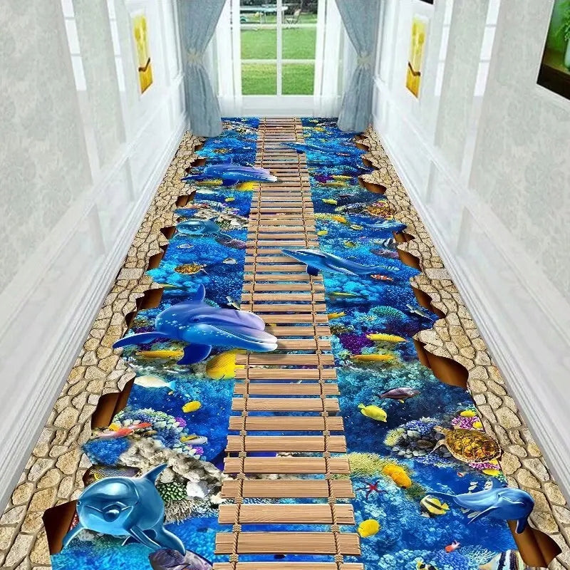 SIDEWALK FOR LIVING ROOM KITCHEN NON-SLIP FAIRY TALE 3D SEA SOFT 60x200 Manufacturer code DYWK_171 60X200