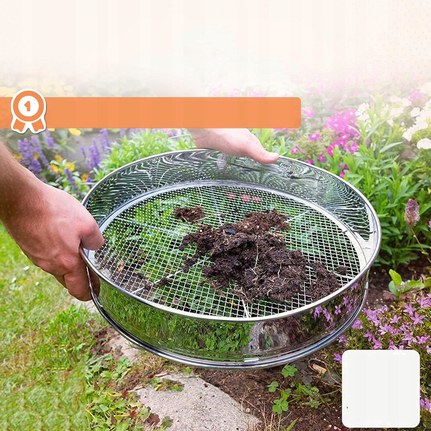SIEVE GARDEN STRAINER ADJUSTABLE FOR SIFTING STONE COMPOST SOIL 30 CM Power supply handheld