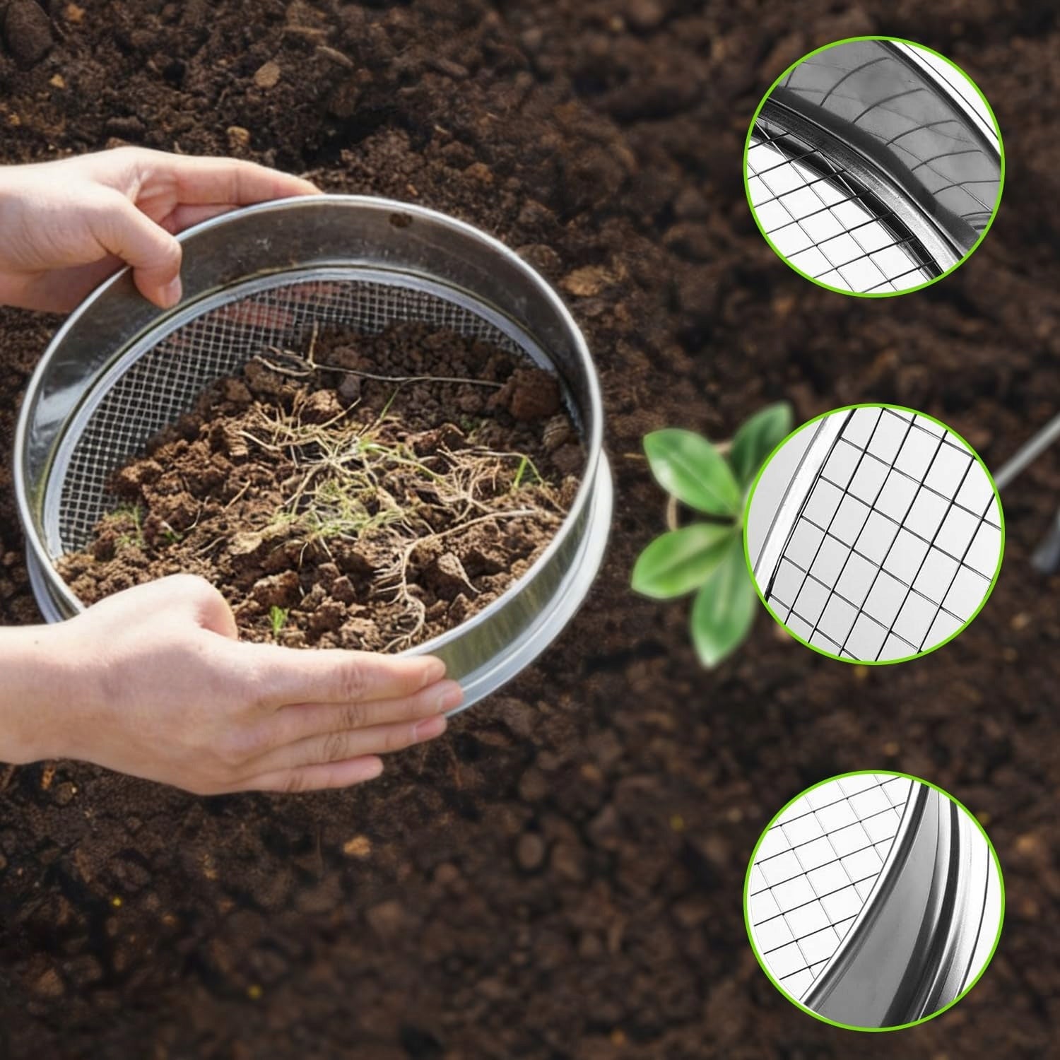 SIEVE GARDEN STRAINER FOR SIFTING SOIL COMPOST STONES HAND STEEL +SITO Brand no brand
