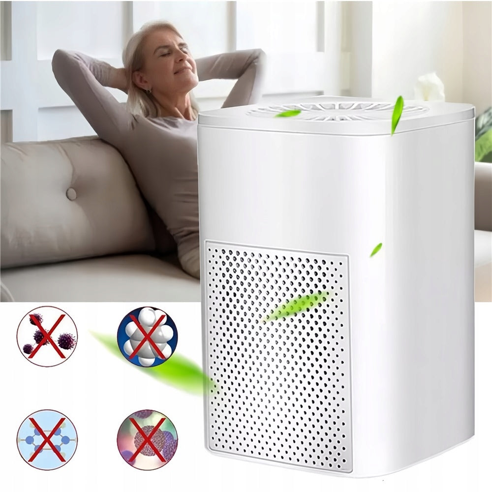 SILENT AIR PURIFIER MINI FILTER IONIZER ALLERGY SMOKE COAT COMPACT Packaging status original