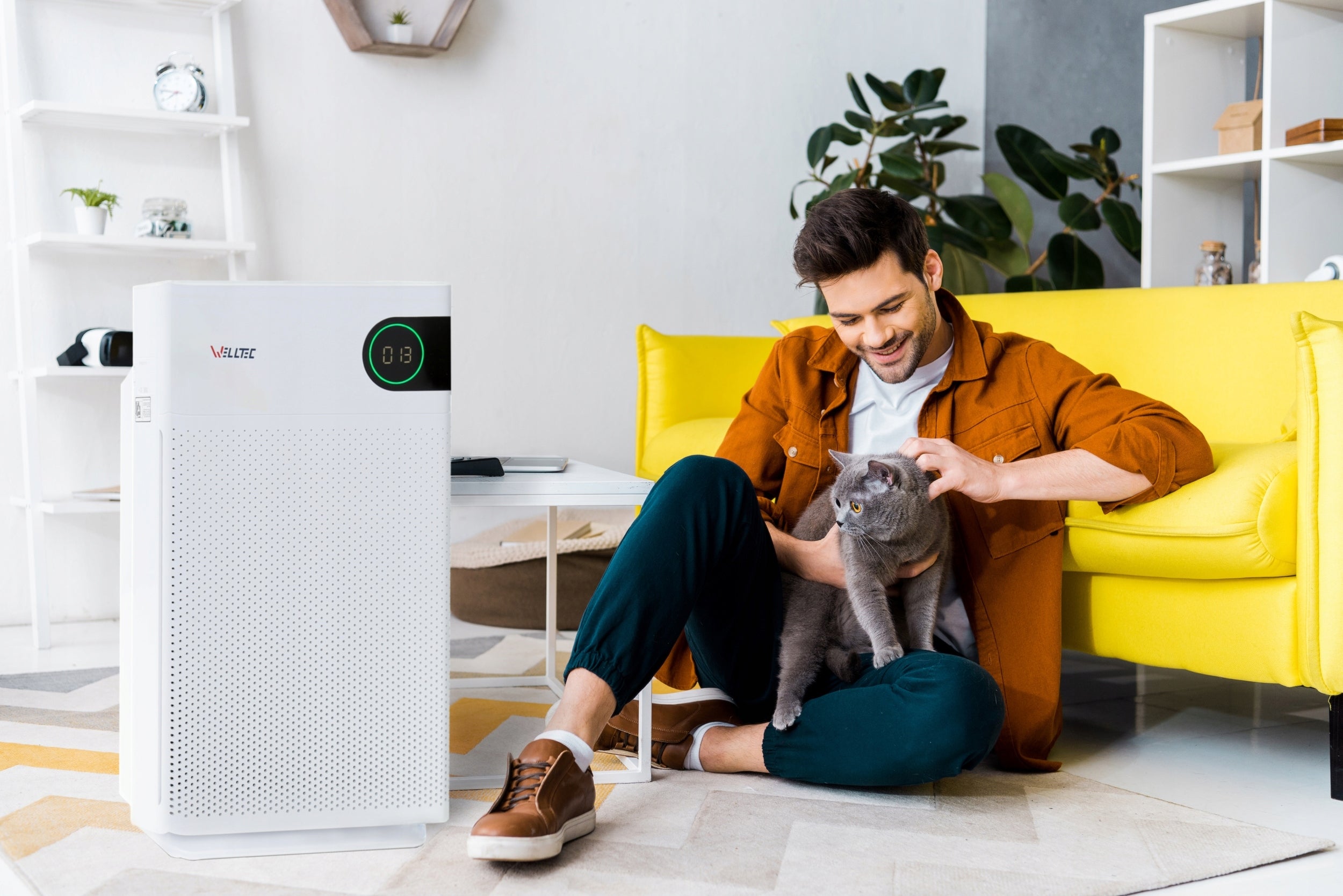 SILENT AIR PURIFIER WELLTEC APH450D 85m² HEPA H13 WiFi TURBO FILTERS Manufacturer code APH450D