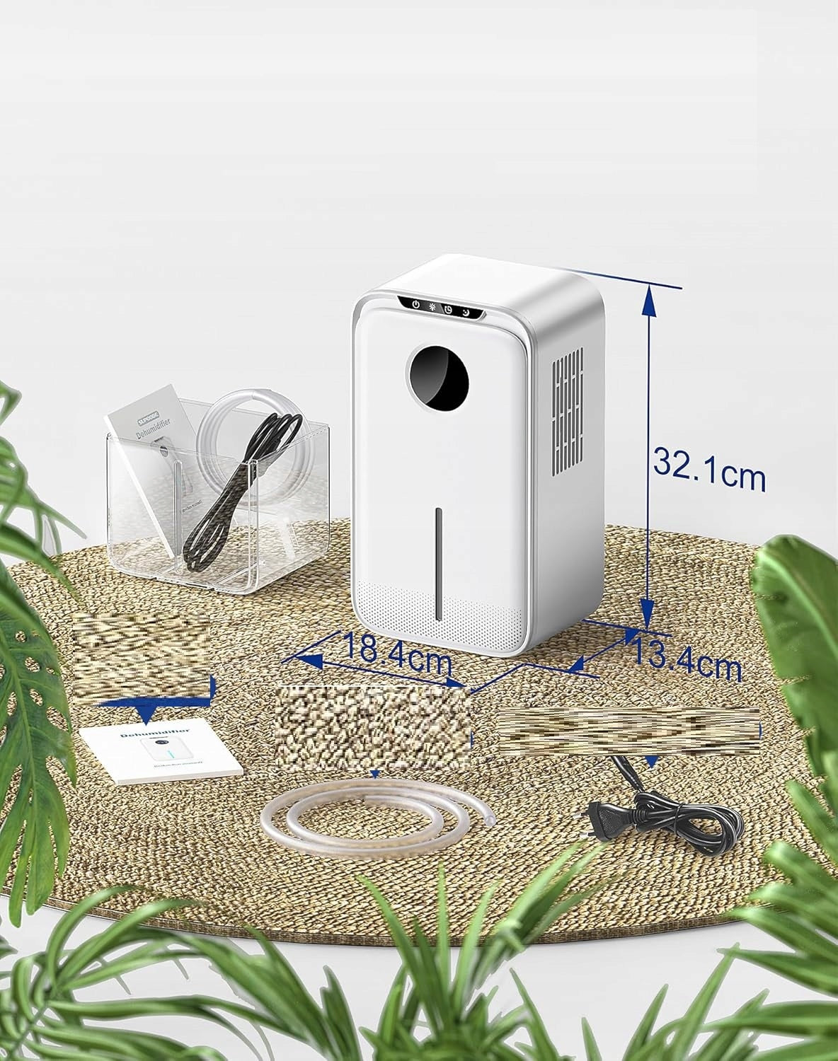 SILENT ELECTRIC DEHUMIDIFIER 2200ML TIMER 8H-12H-24H DRAIN HOSE Manufacturer code B0D1XG5VS5