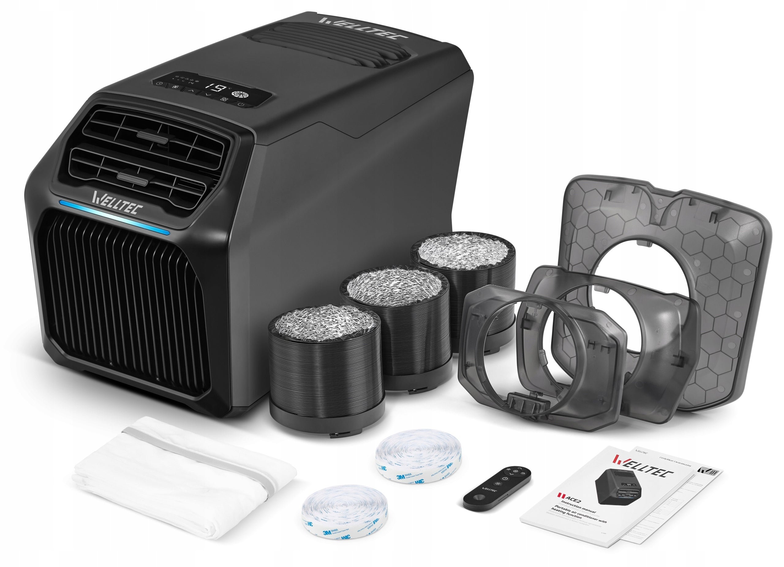 SILENT PORTABLE AIR CONDITIONER WELLTEC ACE2 PRO 2,1kW - TWO-PIPE FOR MOTORHOME