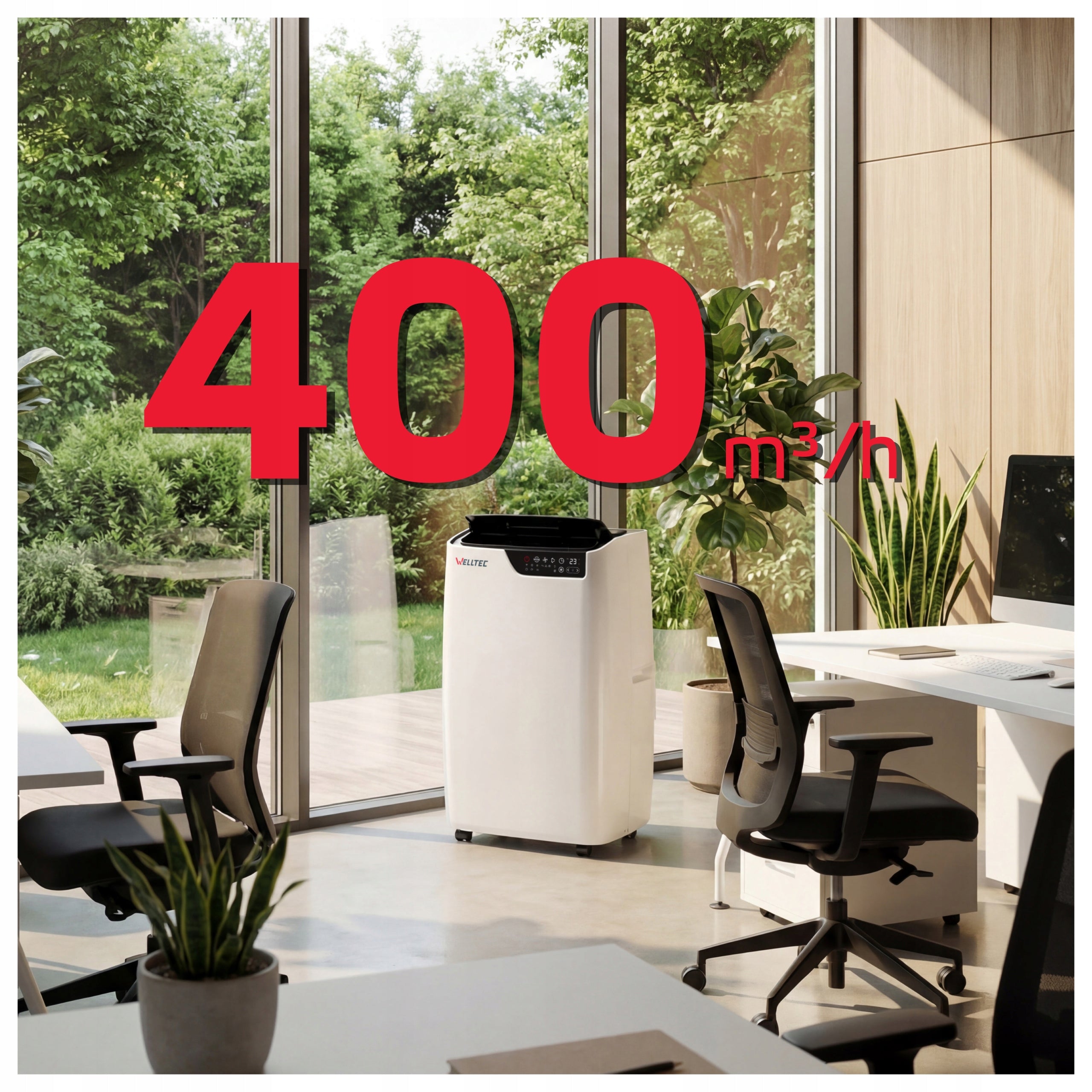 SILENT PORTABLE AIR CONDITIONER WELLTEC ACL09 - 3in1 WiFi 2,6kW 40m² +SEAL Brand Welltec