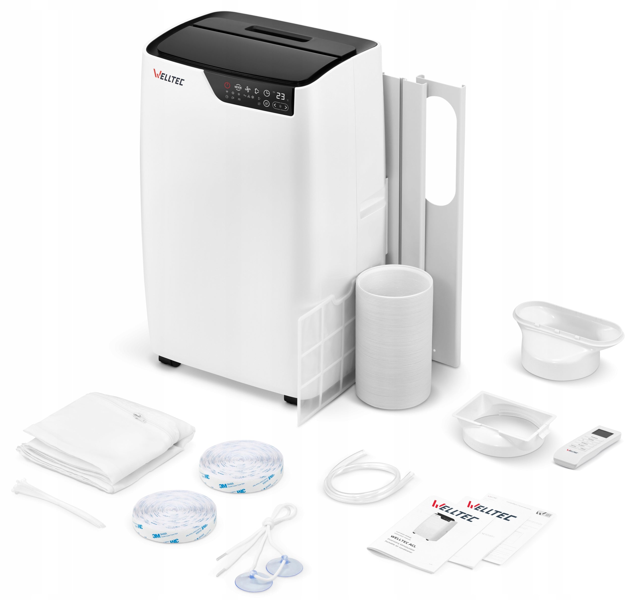 SILENT PORTABLE AIR CONDITIONER WELLTEC ACL09 - 3in1 WiFi 2,6kW 40m² +SEAL