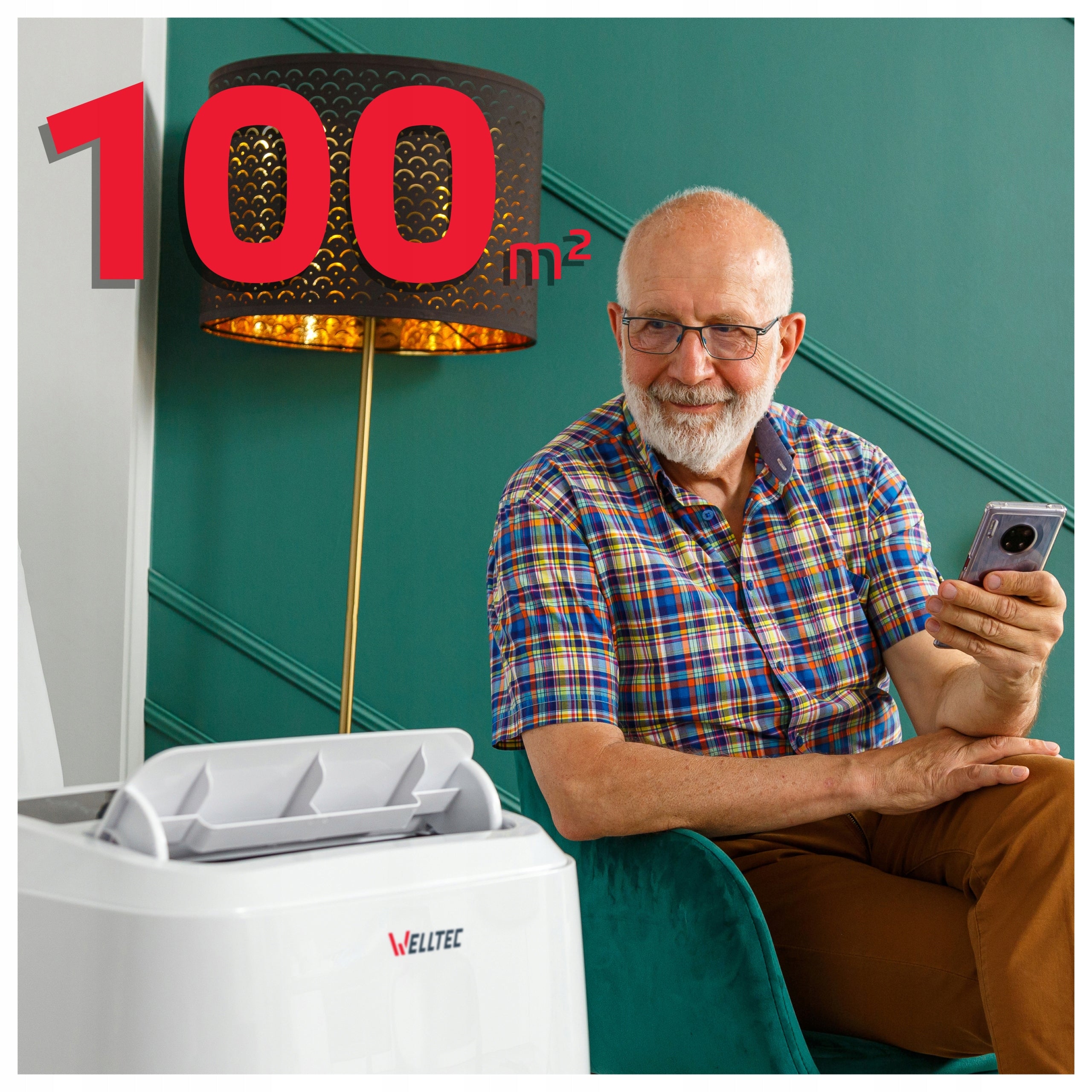 SILENT PORTABLE AIR CONDITIONER WELLTEC ACN18 - 5in1 WiFi 5,2kW to 100m² + HEPA Manufacturer code ACN18