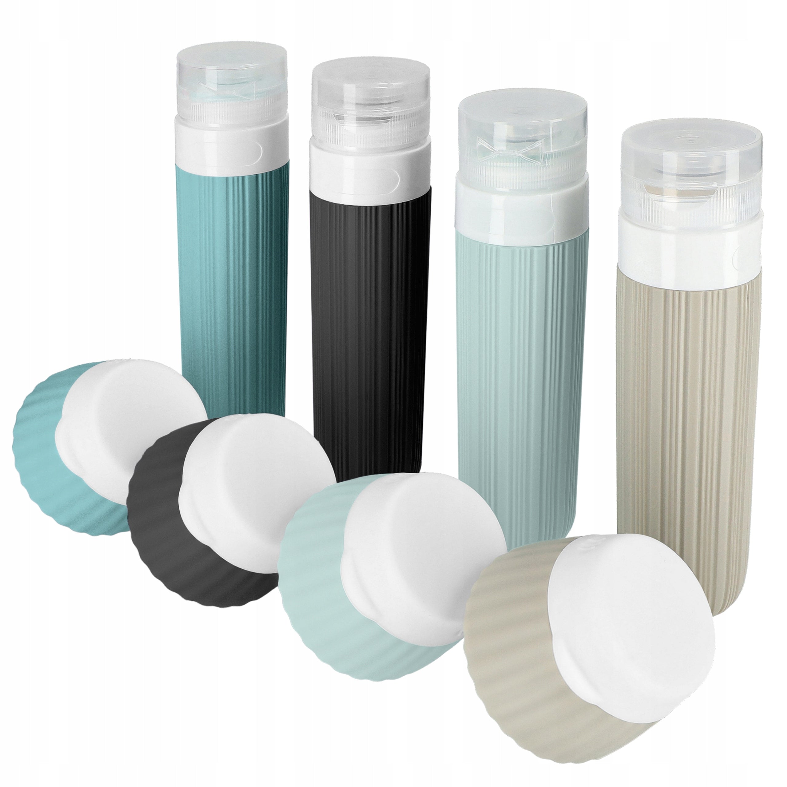SILICONE AIRPLANE TRAVEL BOTTLES FOR COSMETICS CONTAINERS +COSMETIC BAG Manufacturer code 5904183608600