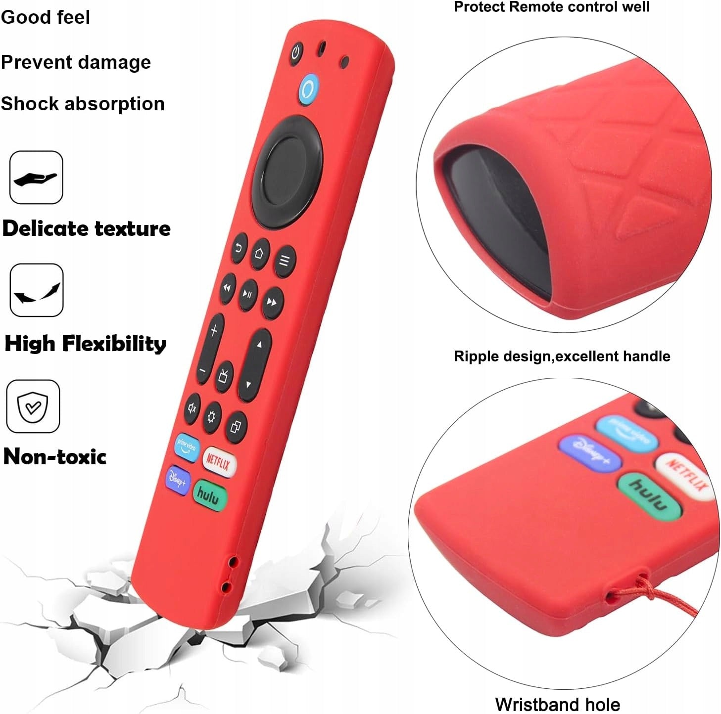 SILICONE CASE FOR REMOTE CONTROL FIRE TV STICK 4K MAX 2PCS RED BLUE Model Fire TV Stick 4K Max Remote