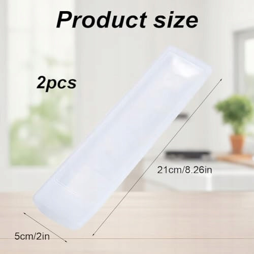 SILICONE CASE FOR TV REMOTE CONTROL TRANSPARENT NON-SLIP PROTECTIVE 2 PCS Model B0DM1GH7PX