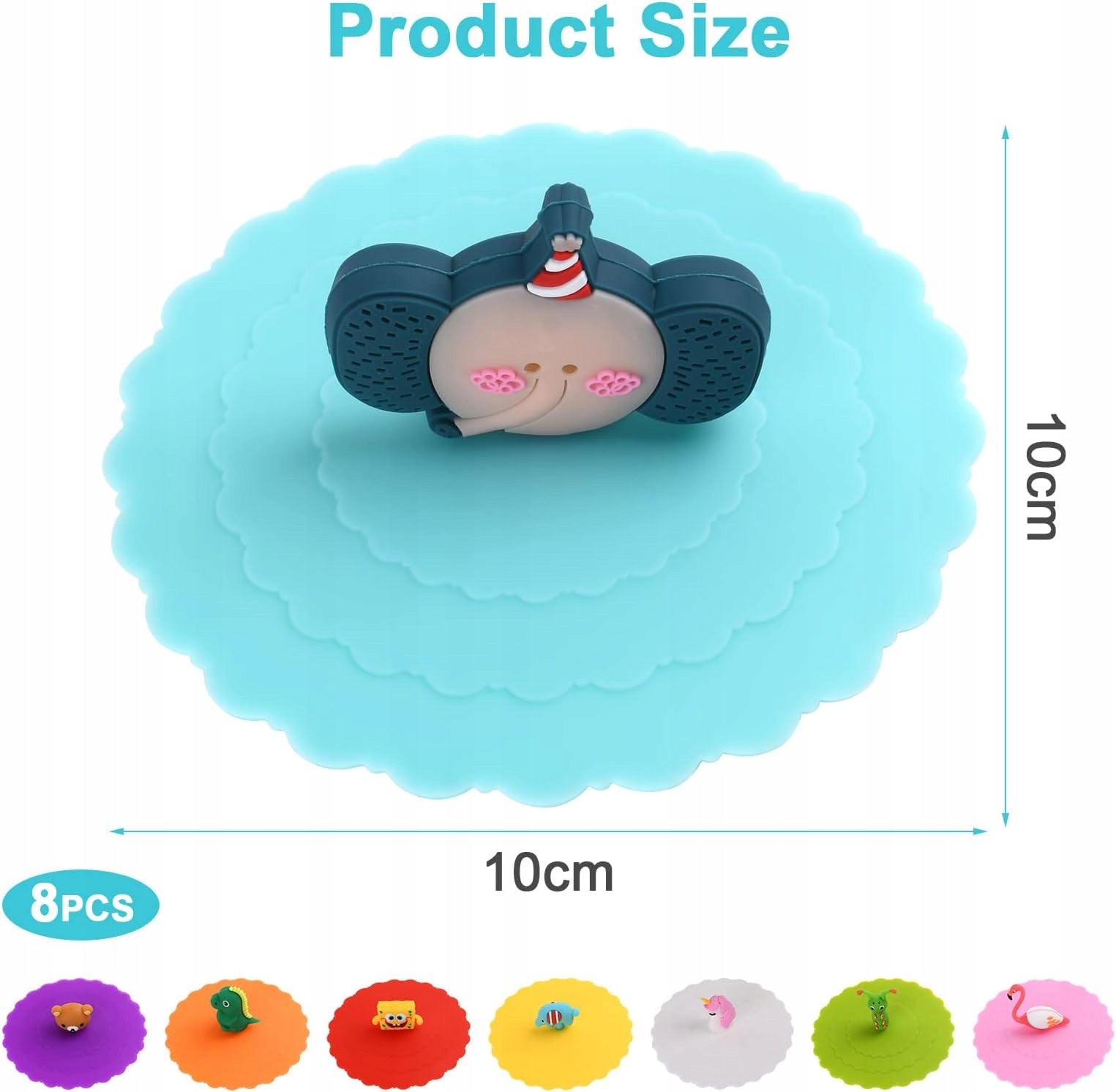 SILICONE CUP LIDS 8PCS UNIVERSAL REUSABLE Manufacturer code 5908140405028