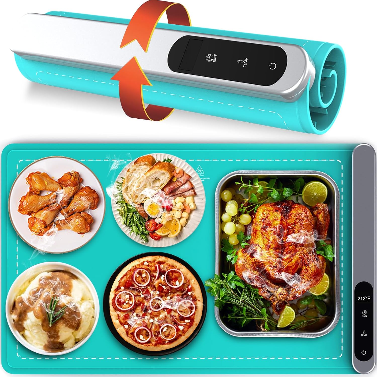 SILICONE ELECTRIC HEATING MAT FOOD HEAT KEEPING TRAY 500W