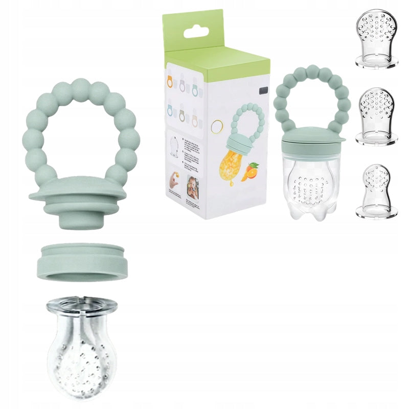 SILICONE FRUIT FEEDING MESH 3in1 green 4M+