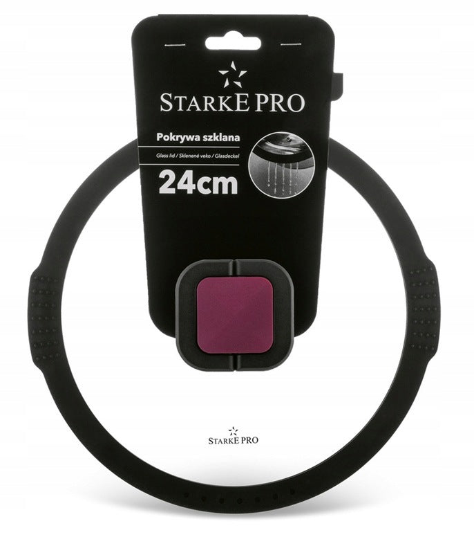 SILICONE GLASS LID Starke Pro 24 cm Black for pan pots Manufacturer code 5903313461962