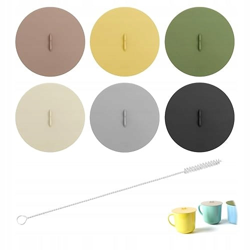 SILICONE LIDS FOR GLASSES 6 PIECES MULTICOLOR INSECT PROTECTION