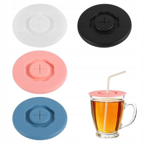 SILICONE LIDS FOR MULTICOLOR CUPS WITH STRAW HOLE 4 PCS. Brand no brand