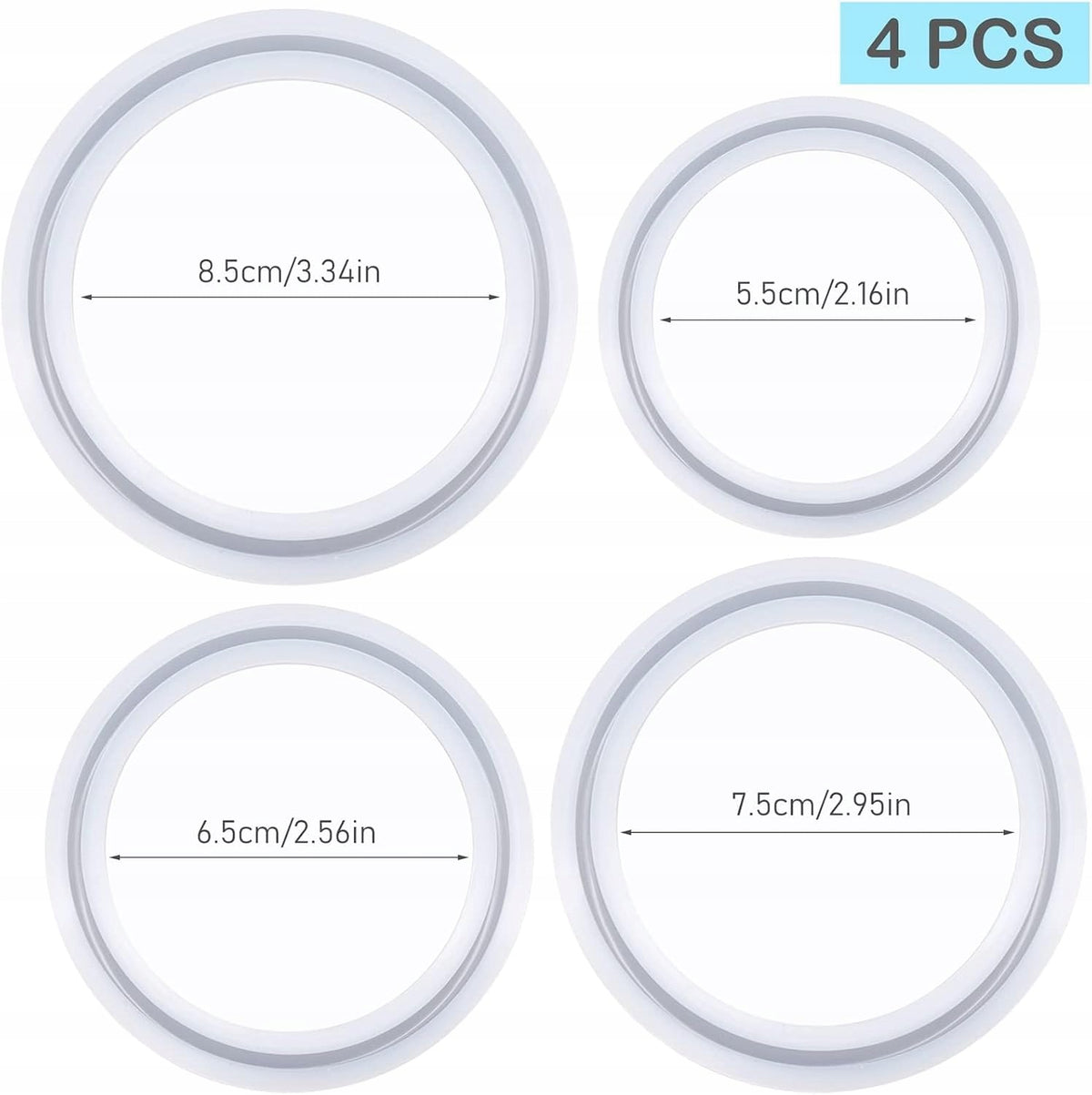 SILICONE MOLDS 4 PIECES FOR JEWELRY BRACELETS SET CASTING RESIN Brand no brand