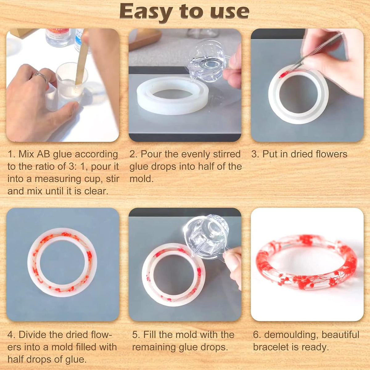 SILICONE MOLDS 4 PIECES FOR JEWELRY BRACELETS SET CASTING RESIN Manufacturer code 5908182995020