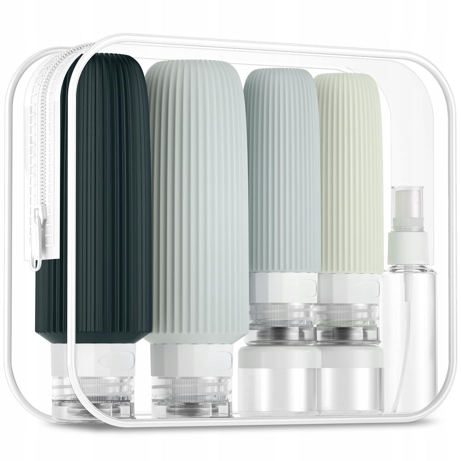 SILICONE TRAVEL BOTTLES FOR COSMETICS AIRPLANE CONTAINERS SET OF 16PCS