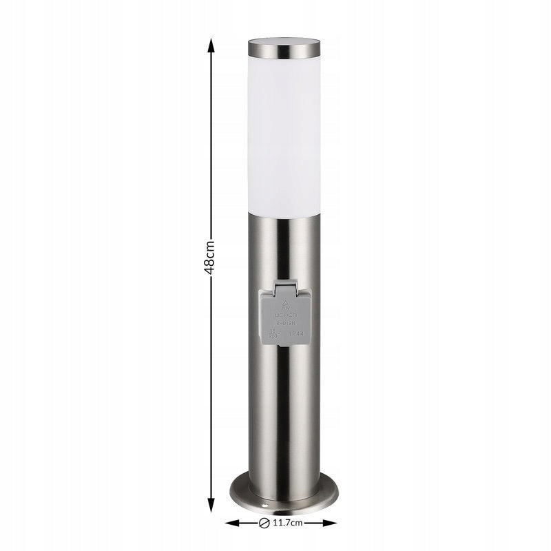 SILVER GARDEN LAMP 48cm WITH SOCKET Product height 48 cm
