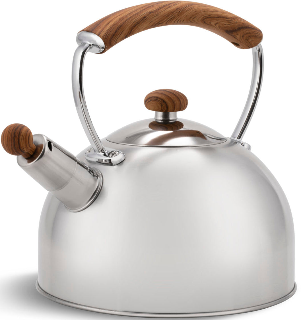 SILVER STEEL KETTLE WITH WHISTLE INDUCTION GAS 2,5L EDENBERG Manufacturer code EB-1439