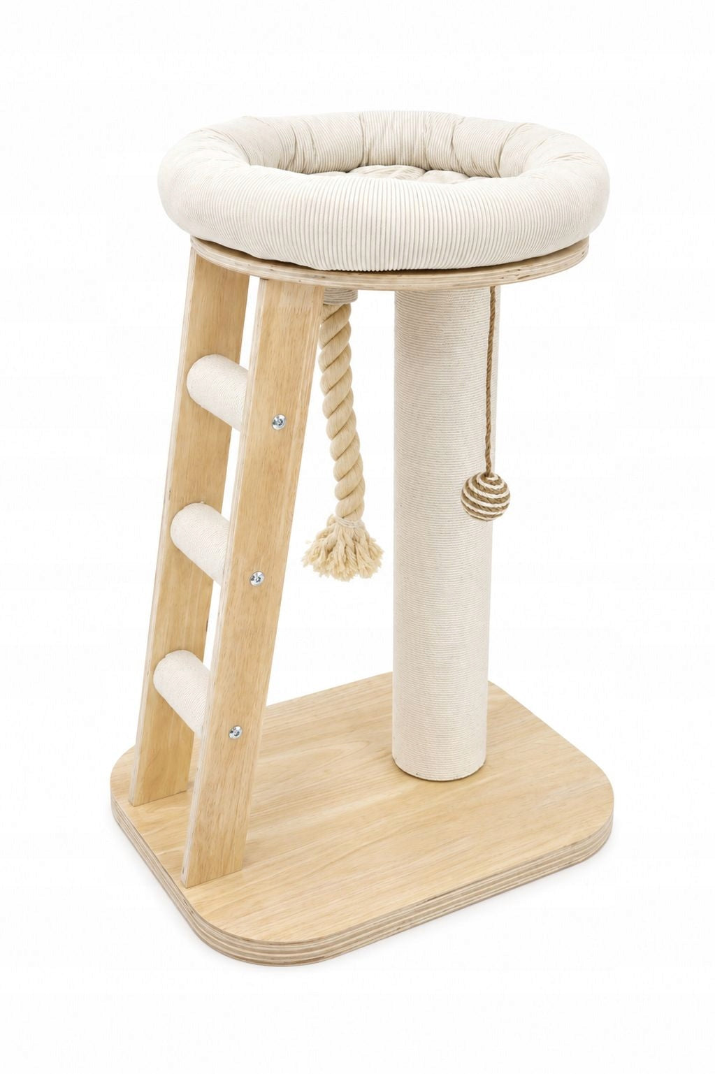 SIMBA scratcher for cat with a bed on a stable wooden base Product width 39.5 cm