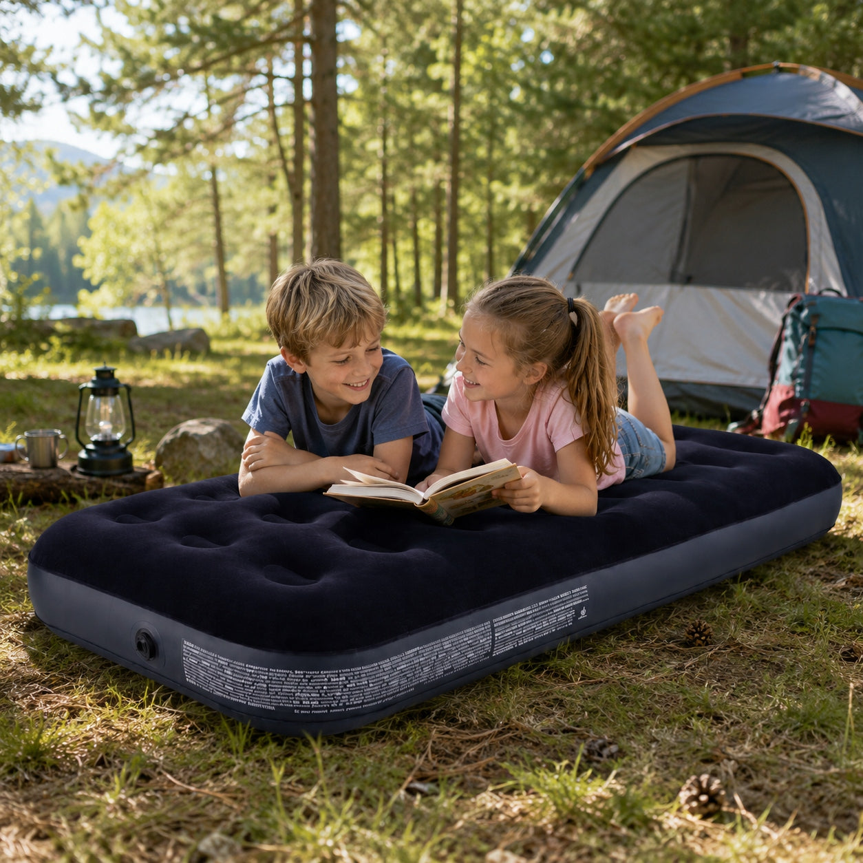 SINGLE INFLATABLE MATTRESS 191x73x22 cm HIKING VELOUR AVENLI Packaging status original