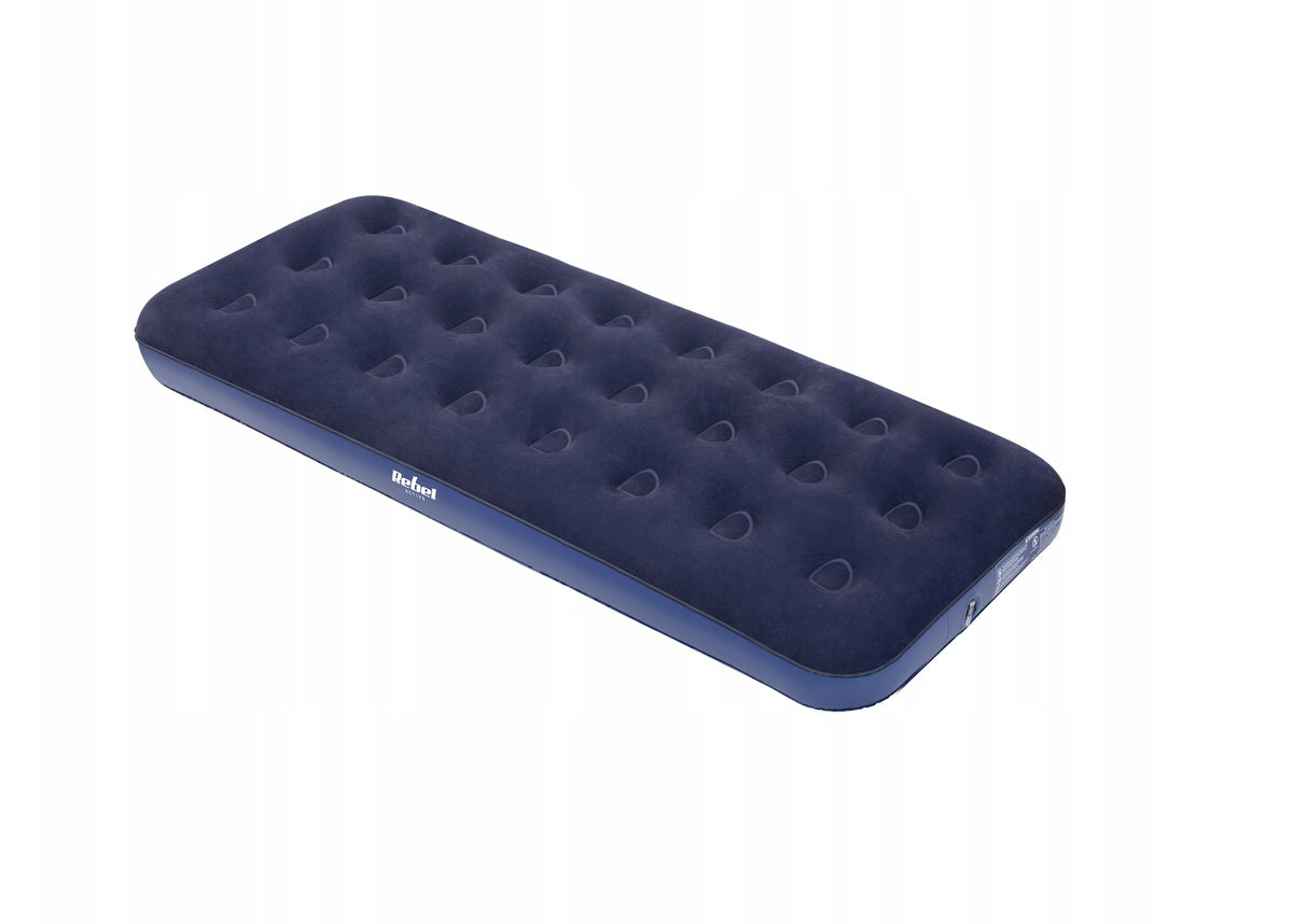SINGLE INFLATABLE MATTRESS FOR SLEEPING + PUMP REBEL 186 x 76 x 22 cm Color blue