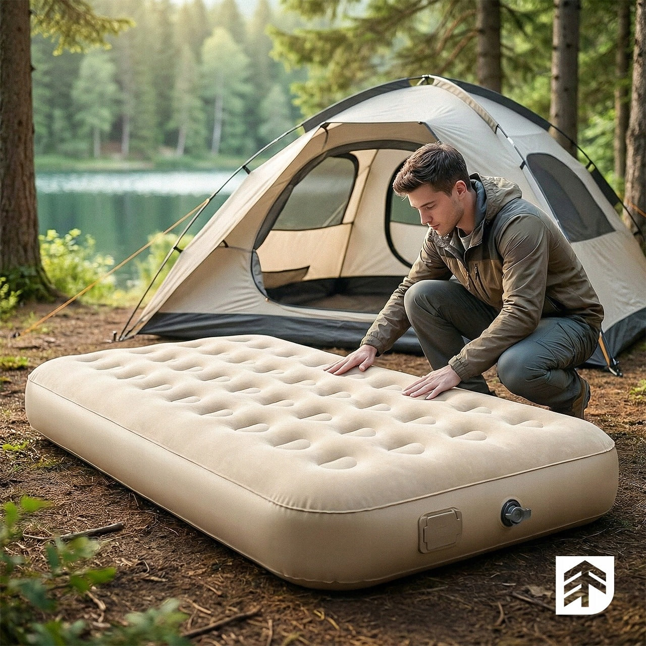 SINGLE INFLATABLE MATTRESS WITH ELECTRIC PUMP USB-C CAMPING 150KG Manufacturer code 114245
