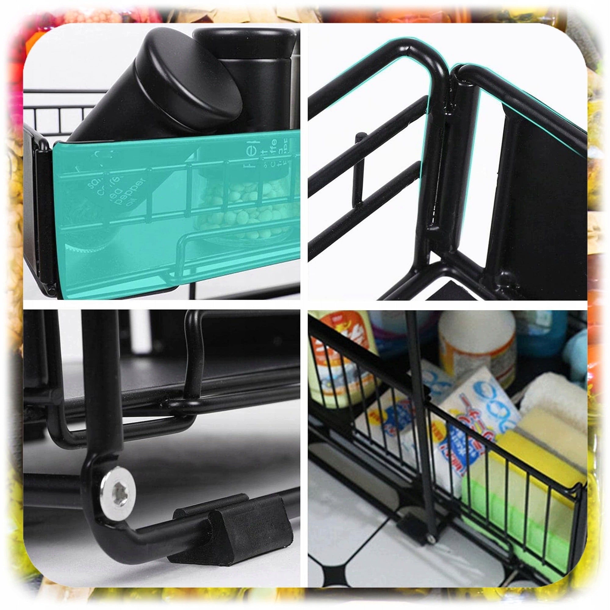 SINK RACK ORGANIZER KITCHEN BATHROOM FOLDING BASKET PULL-OUT DRAWER Packaging status original