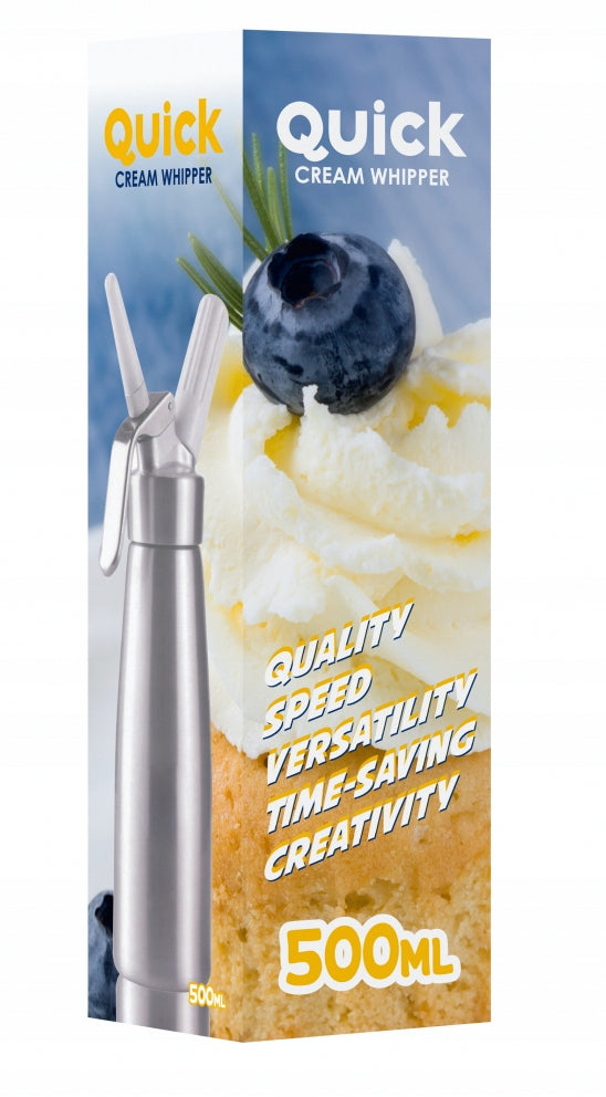 SIPHON FOR WHIPPED CREAM - 3 TIPS FROTHER DECORATOR DISPENSER - 500mL Manufacturer code Dozownik do Bitej