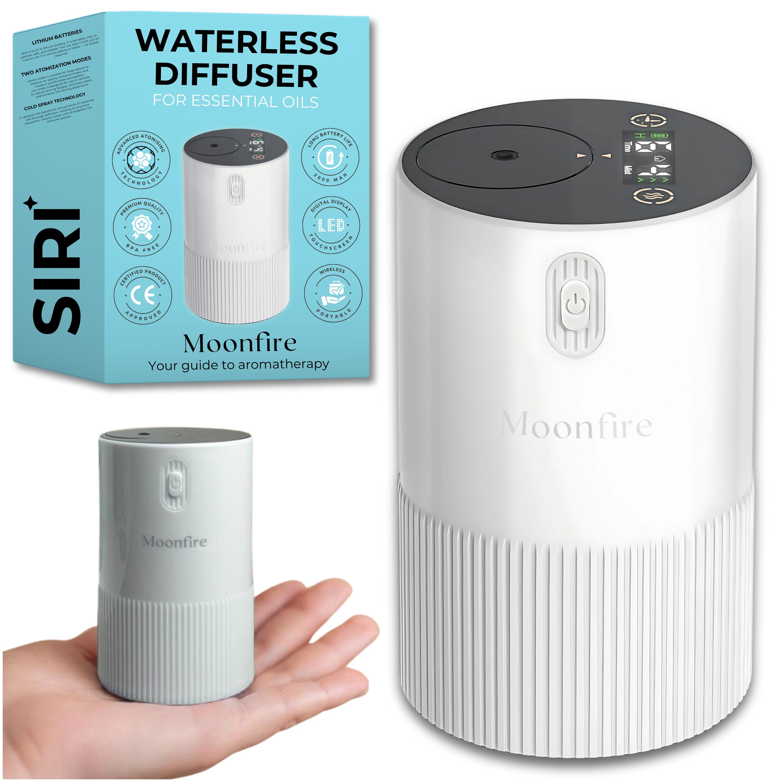 SIRI Portable Essential Oil Nebulizer for Aromatherapy MOONFIRE