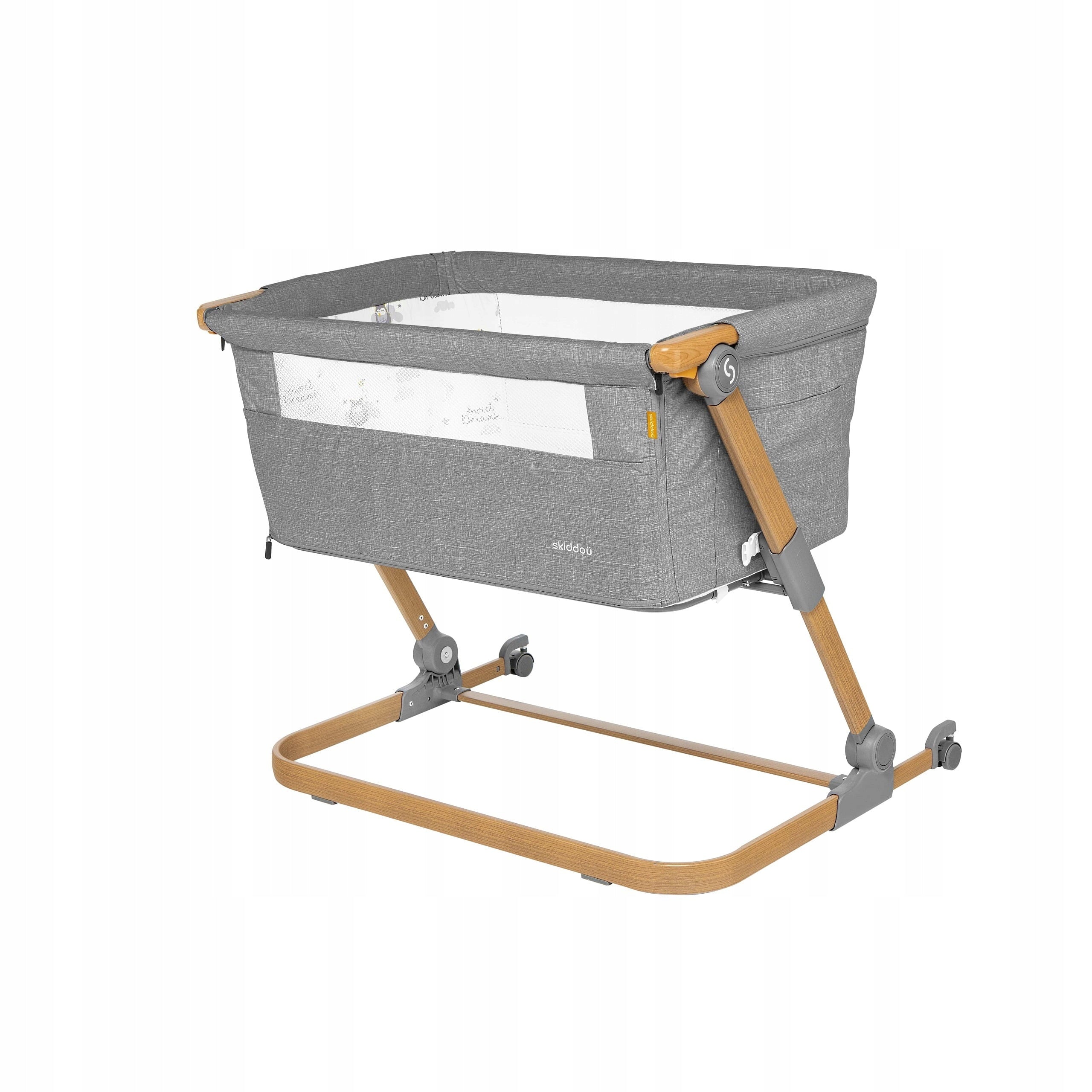 SKIDDOU COT NATT 3IN1 LIGHT SZ WOOD Color gray