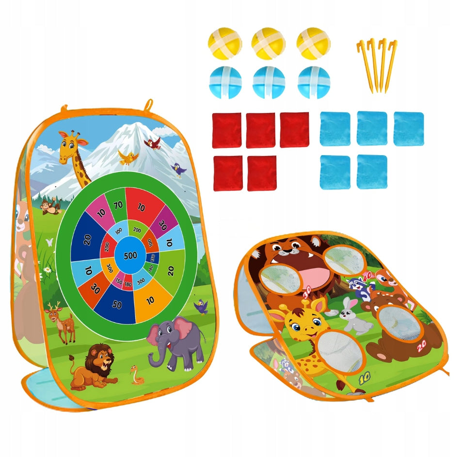 SKILL GAME FOR CHILDREN FAMILY THROWING TO THE TARGET TOY SET 3IN1 Packaging status original