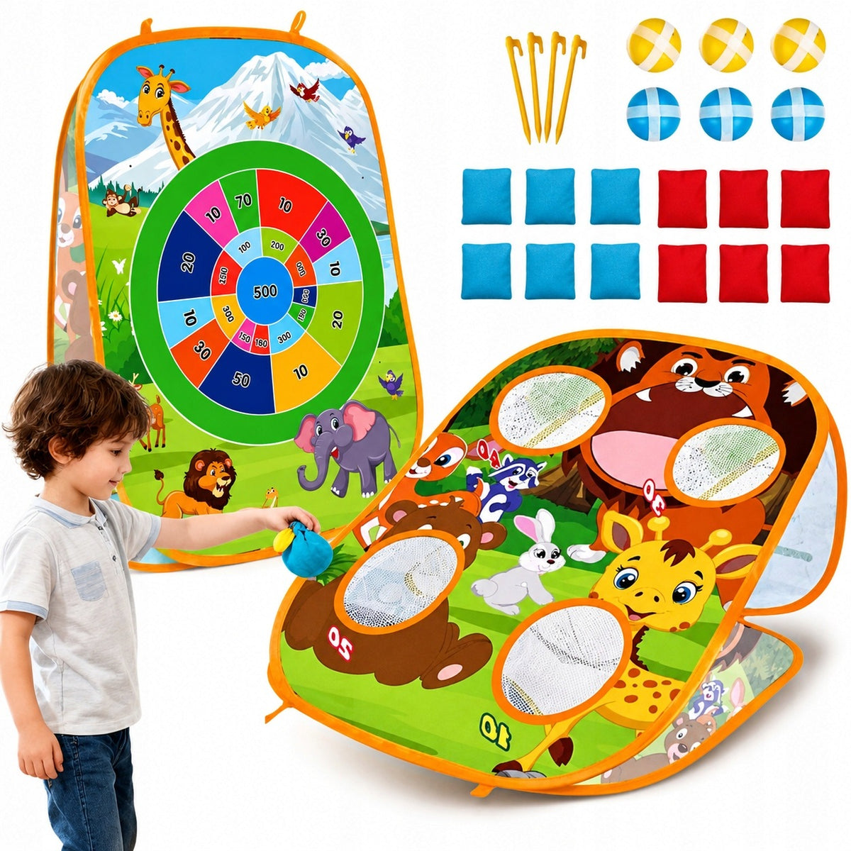 SKILL GAME FOR CHILDREN FAMILY THROWING TO THE TARGET TOY SET 3IN1