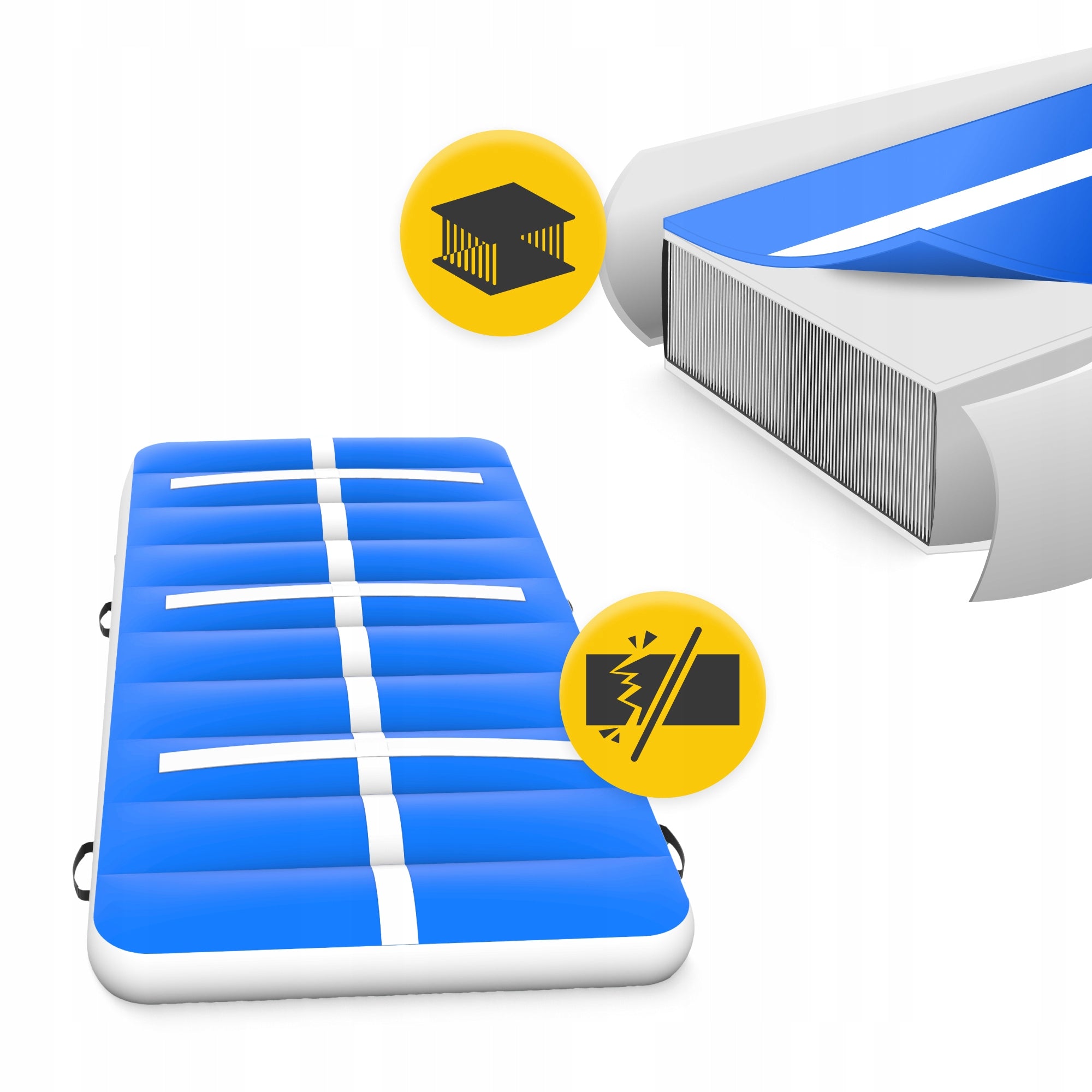 SKOS ACROBATIC AIR INCLINE GYMNASTIC MATTRESS AND PUMP 2x1x0,4m Packaging status original