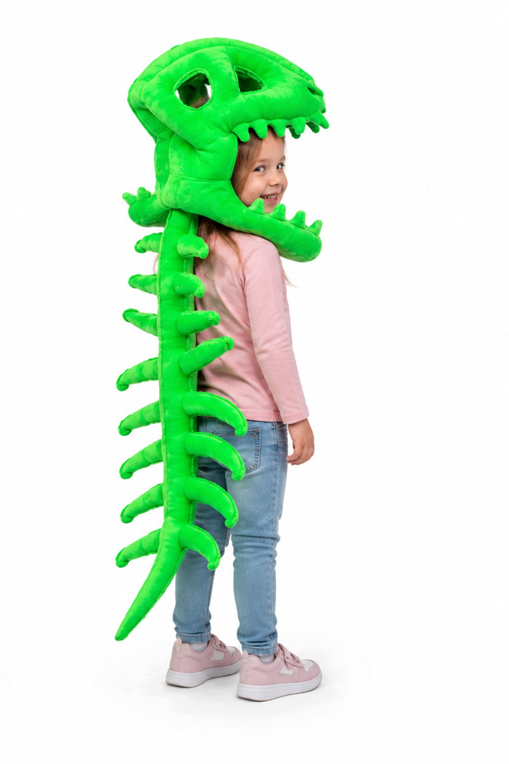 SKULL DINOSAUR SKELETON COSTUME PLUSH TOY DINOSAUR COSTUME GREEN Manufacturer code M-174