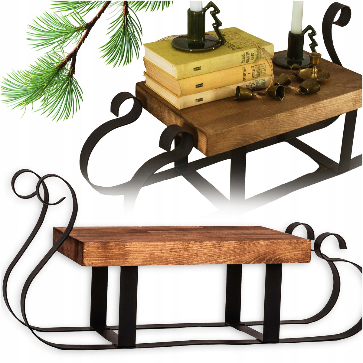 SLED DECORATIVE WOODEN METAL CHRISTMAS UNDER CHRISTMAS REED GIFTS