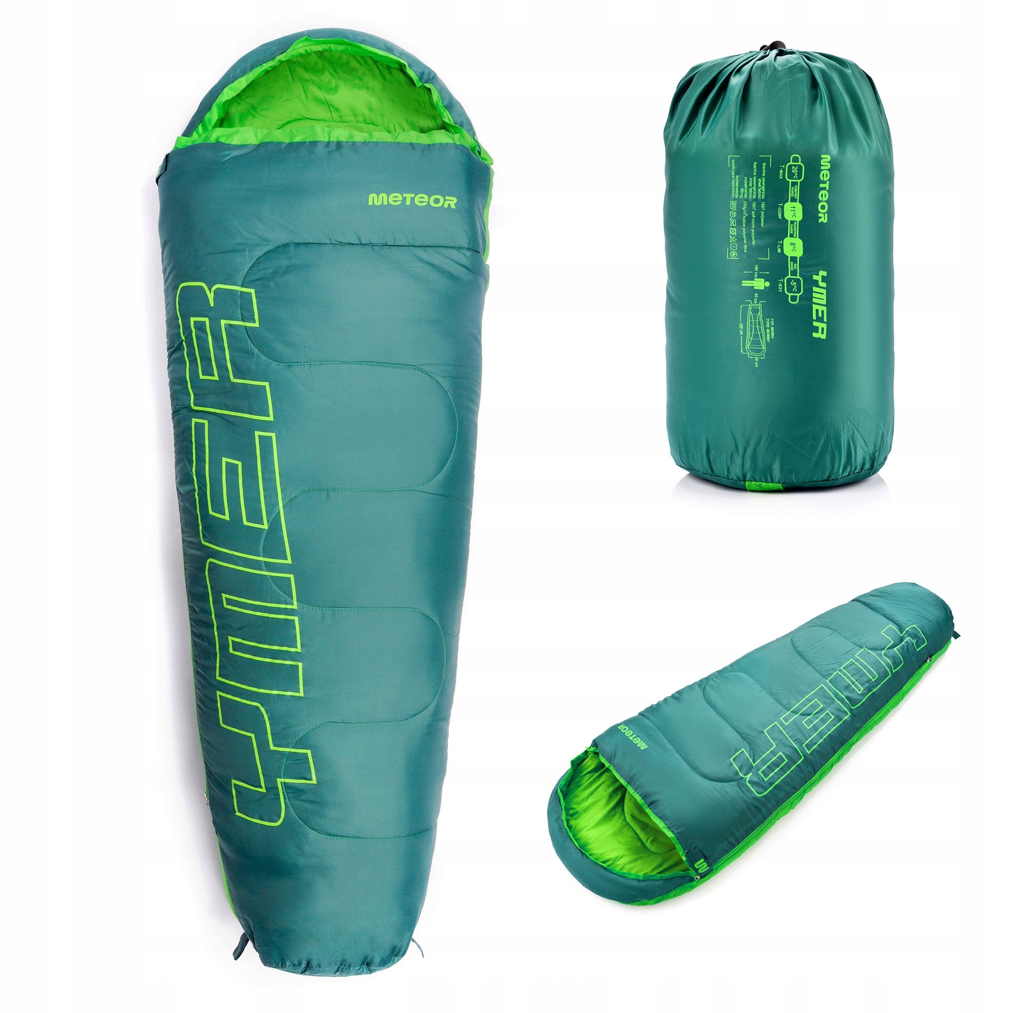 SLEEPING BAG FOR CHILDREN WITH COVER METEOR mummy YMER (130+30)x60/40 compact