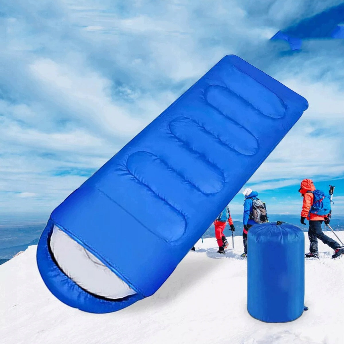 SLEEPING BAG MUMMY HIKING LIGHT WARM QUILT HOOD 2in1 COVER 210x75 CM Brand no brand