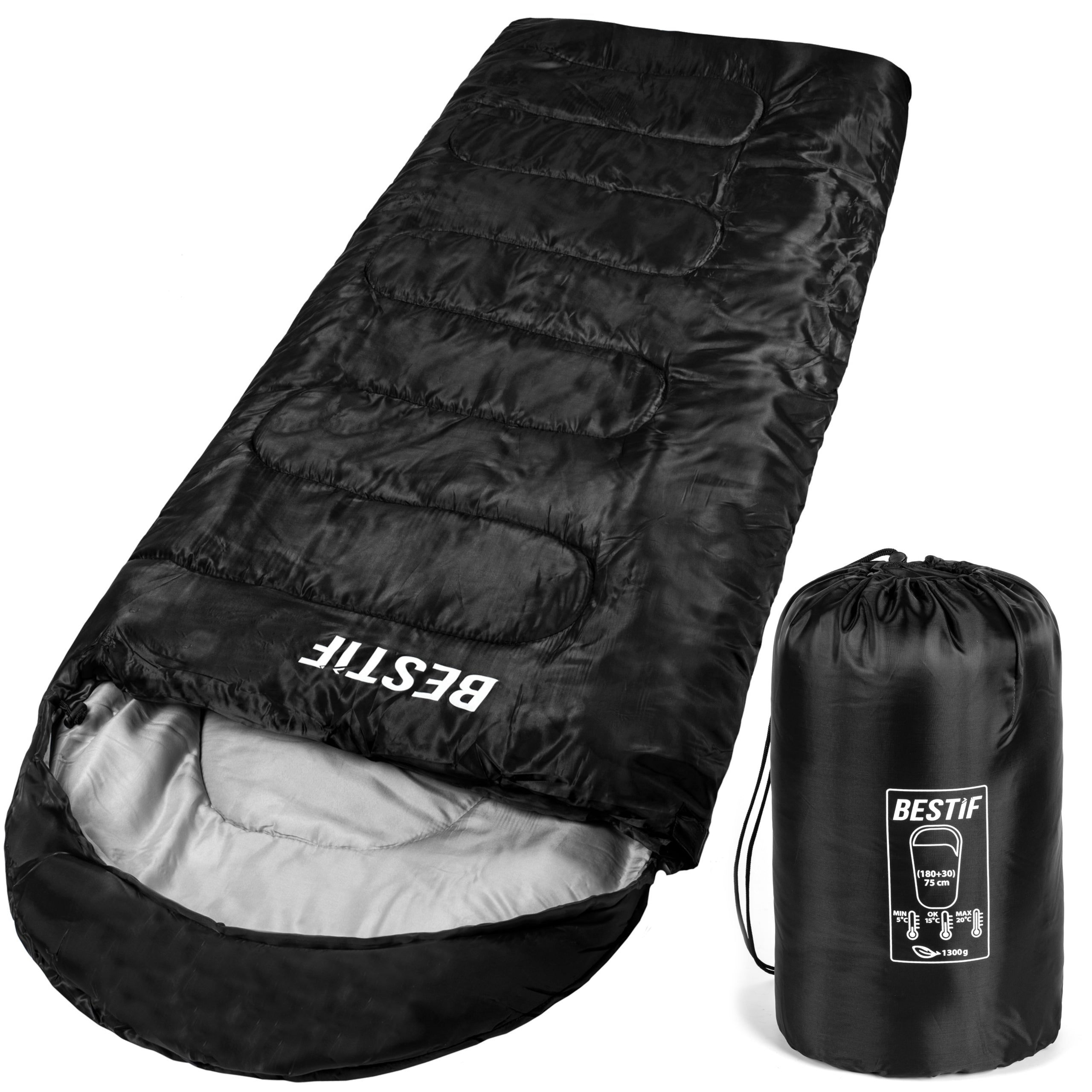 SLEEPING BAG QUILT 2in1 WITH HOOD TOURIST WARM BESTIF 210X75 CM COVER Manufacturer code BS002